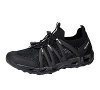 Smilice Scarpe da acqua per coppie, ad asciugatura rapida, suola drenante antiscivolo, rete traspirante e lacci, per sport acquatici e tempo libero, Nero , 43 EU