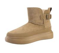 Smilice Stivaletti da donna con cerniera laterale | Stivali invernali resistenti all'acqua con fodera | Suola antiscivolo per il lavoro, la vita quotidiana e la città, marrone, 36 EU