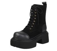 Smilice Stivaletti da donna con suola plateau | altezza totale 12 cm | chiusura lampo laterale | fodera in pelliccia sintetica | per il tempo libero e la città, argento, nero, 40 EU