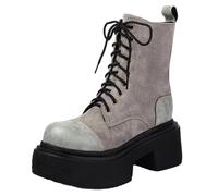 Smilice Stivaletti da donna con suola plateau | altezza totale 12 cm | chiusura lampo laterale | fodera in pelliccia sintetica | per il tempo libero e la città, grigio., 41 EU