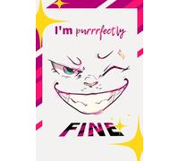 Smiling Cat Glitch Notebook, I'm Perfectly Fine: 6x9 Checked Pages | Face Iiiustration Notebook, Journal for Kids, Students and Adults