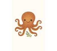 Smiling Octopus: Daily planner featuring a happy embroidered octopus, perfect for ocean lovers and creative minds.