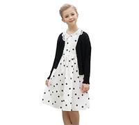 SMILING PINKER Cardigan pour Fille - Manches Longues - Boléro festif - En Coton - pour Robe - 86-164,Nero,2-3 Ans