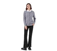 SMILING PINKER Donna Cardigan a Maniche Lunghe Caldo Cardigan Girocollo Maglione Giacca con bottoni e tasche, grigio, L