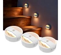 Smiling Shark BR168 Luce Notturna Collegato LED Sensore di Movimento, Intelligente Ricaricabile Bianco Caldo Lampada Notturna Bambini Adesiva Magnetica Per Scale Corridoio Camere Da Letto (3)