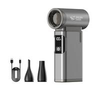 Smiling Shark JE-01 Soffiatore d'Aria Elettrico, Brushless 90000RPM Elettrico Rimuovi Polvere Corpo in Alluminio & Display LED, 4 Marce Regolabili Mini Soffiatore Senza fili per PC/Tastiera/Campeggio