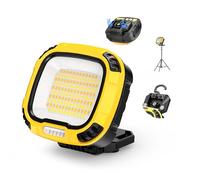 Smiling Shark Lampada Lavoro, LED Lampada Officina 18 Modalità Luminose 5000mAh Ricaricabile Impermeabile Portatile Luce Ispezione con Magnetica per Campeggio Riparazione Garage laboratori (Giallo)