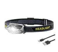 Smiling Shark LED Torcia Frontale, Mini Lampada da Testa Ricaricabile con 5 Modalità di Luce Bianca & Rossa Impermeabile Per Adulti Bambini Campeggio Corsa Pesca Jogging, LED-Headlamp-Mini-Per-Adulti