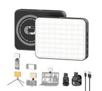 Smiling Shark Magnetico Luce Video, Portatile Cellulare Luce 2000mAh Ricaricabile CRI 80+ 3 Colori & 10 Luminosità Girevole Cold Shoe Mount LED Luce Telefono con Clip per Foto Tablet Laptop Vlog