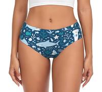 Smiling Shark Sea Animals Pesci Stella Marina Blu Slip di Sostegno Delle Donne Sacchetto Comfort Morbido Biancheria Intima per Le Donne, Multicolore, XXL