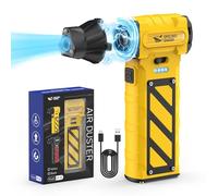 Smiling Shark Soffiatore ad Aria Compressa, JF-02 Vitesse Variabile 110000Giri/Min Elettrico Rimuovi Polvere Senza Fili con Tagliatore d'Emergenza e Martello per Cortile/PC/Auto/Campeggio, Giallo