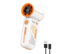 Smiling Shark TF-01 Ventilatore Turbo Portatile, Turbo Power 10m/s Alta Velocità Regolabile 1-100 Mini Ventilatore Portatile a Mano [Max 12H] con Display LED per Viaggi/Concerti/All'aperto/Campeggio