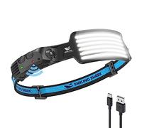 Smiling Shark Torcia Frontale, Headlamp 230°Angolo Ampio 6*Strisce Luce Luminose Bianche Brillante Ricaricabile Faro Impermeabile Campeggio Outdoor, -Lampada-LED-Camping