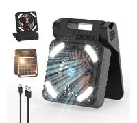 Smiling Shark Ventilatore da Campeggio con LED Luce, 6000mAh Portatile 4 Velocit