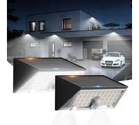 Smiling Shark WlL-06L Lampada Solare Esterno con Sensore di Movimento, LED Applique Luci Solari da Esterno 4 Modalità IP65 Impermeabile Faretto Solare Esterno Bianco Freddo per Giardino Patio, 2 Pezzi