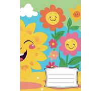 Smiling Sunshine and Flowers Notebook: Size 6x9, 200 pgs front and back