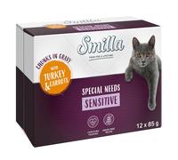 Smilla Adult Sensitive Bocconcini in Salsa con Verdure in Busta umido gatto - Set %: 24 x 85 g Tacchino e Carote