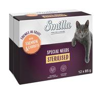 Smilla Bocconcini con verdure 24 x 85 g umido gatto - Sterilised Salmone & Carote