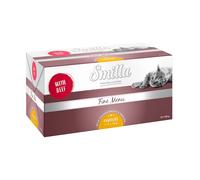 Smilla Fine Menù Delizioso ripieno 8 x 100 g Alimento umido per gatto - Pollo con Carne di manzo & Carota