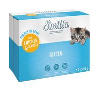 Smilla Kitten Bocconcini in Salsa con Verdure in Busta umido gatto - 12 x 85 g Pollo e Carote