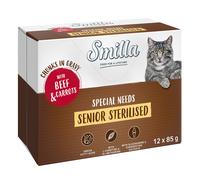 Smilla Senior Sterilised Bocconcini in Salsa con Verdure Busta umido gatto - 12 x 85 g Manzo e Carote