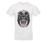 smilo & bron Maglietta da uomo/unisex in 100% cotone, stampata con motivo "Broken Bones Empire", bianco, S