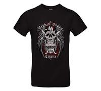 smilo & bron Maglietta da uomo/unisex in 100% cotone, stampata con motivo "Broken Bones Empire", Nero , L