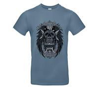 smilo & bron Maglietta da uomo/unisex in 100% cotone, stampata con motivo "Broken Bones Empire", Pietra blu, XL