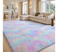 smiry Tappeto morbido a pelo lungo per soggiorno, arcobaleno, 140 x 200 cm