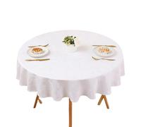 Smiry Tovaglia Impermeabile Lavabile 140 cm Rotonda Decorativa Grande Bianca