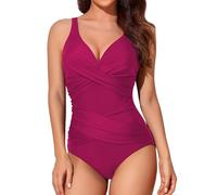 Smismivo Costume da Bagno Intero Donna Con Controllo Della Pancia Push Up, Halter Imbottito Elegante Curvy, Costumi Spiaggia Estate Beachwear