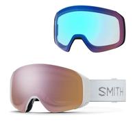 Smith - Maschera da sci - 4D Mag S White Chunky Knit Chromapop Everyday Rose Gold Mirror - Bianco