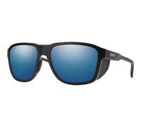 Smith - Occhiali da sole - Embark Matte Black ChromaPop Polarized Blue Mirror Lens in Pelle - Nero