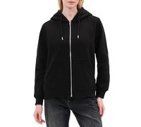 Smith & Solo Felpa con cappuccio da donna, in cotone, a maniche lunghe, con cappuccio, a girocollo, slim fit, per il tempo libero, sport, a maniche lunghe, con cappuccio, Cerniera nera, S