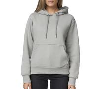 Smith & Solo Felpa con cappuccio da donna, in cotone, a maniche lunghe, con cappuccio, a girocollo, slim fit, per il tempo libero, sport, a maniche lunghe, con cappuccio, grigio., M