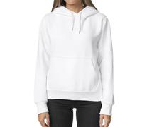Smith & Solo Felpa con Cappuccio da Donna, in Cotone, a Maniche Lunghe, con Cappuccio, a Girocollo, Slim Fit, per Il Tempo Libero, Sport, a Maniche Lunghe, con Cappuccio, Bianco, XL