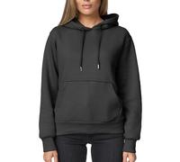 Smith & Solo Felpa con cappuccio da donna, in cotone, a maniche lunghe, con cappuccio, a girocollo, slim fit, per il tempo libero, sport, a maniche lunghe, con cappuccio, antracite., S