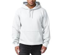 Smith & Solo Felpa con cappuccio da uomo - felpa girocollo - maniche lunghe - slim - fit - allenamento - felpa - maglione - misto cotone di alta qualità da uomo, Cappuccio bianco, M