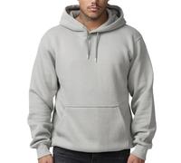 Smith & Solo Felpa con Cappuccio Uomo - Grigio, L | Felpa con cappuccio, maniche lunghe, misto cotone per allenamento e tempo libero