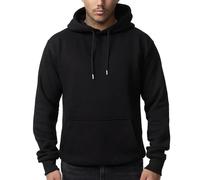 Smith & Solo Felpa Uomo con Cappuccio, Girocollo, a Maniche Lunghe, per Allenamento, Felpa con Cappuccio, in Misto Cotone di Alta qualità, per Uomo e Ragazzo (Nero, XL)