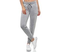 Smith & Solo Pantaloni da jogging da donna, in cotone, slim fit, per il tempo libero, lunghi, per il fitness, a vita alta, per jogging, per la corsa, moderni, grigio., XS
