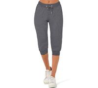 Smith & Solo Pantaloni da Jogging da Donna, in Cotone, Slim Fit, per Il Tempo Libero, Lunghi, per Il Fitness, a Vita Alta, per Jogging, per la Corsa, Moderni, Antracite 3/4, XS