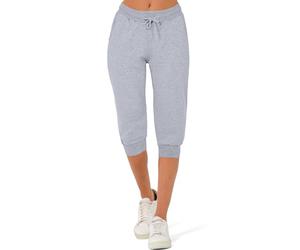 Smith & Solo Pantaloni da jogging da donna, in cotone, slim fit, per il tempo libero, lunghi, per il fitness, a vita alta, per jogging, per la corsa, moderni, Grigio 3/4, XXL