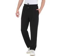 Smith & Solo Pantaloni da jogging da uomo, moderni, in cotone, slim fit, per il tempo libero, per lo sport, per l'allenamento, nero / dritto., XXXXL