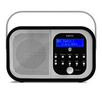 Smith-Style Retro H1 DAB Radio con Bluetooth | Radio DAB portatile | Alimentazione a corrente e a batteria con DAB/DAB+ & FM | Doppio allarme | 20 stazioni preimpostate