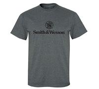 Smith & Wesson Logo T-Shirt da Uomo, Colore: Carbone mélange Charcoal Heather XXL