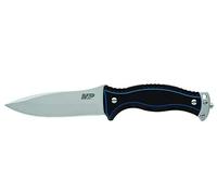 Smith & Wesson M&P Officer 8.5in S.S. Full Tang Fixed Blade Knife with 4in Drop Point, G10 Handle and Glass Break for Outdoor, Tactical, Survival and EDC