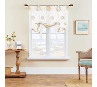 Smithoom 1 pannello tenda a pacchetto velata legante elegante ortensia ricamo voile traslucido tende a pacchetto tende a pacchetto tasche per asta per cucina camera da letto bagno lavanderia piccola