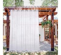 SMITHOOM 2 Pannelli Tende per Esterni Tenda Voile Impermeabili per Interni Balcone Soggiorno Camera da letto Veranda Gazebo Pergolato Bianca 132x213cm