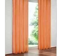SMITHOOM 2 Pannelli Tende Trasparenti Tinta Unita Voile Tenda per Soggiorno Camera da letto Balcone Studio, Arancione, 140x245cm